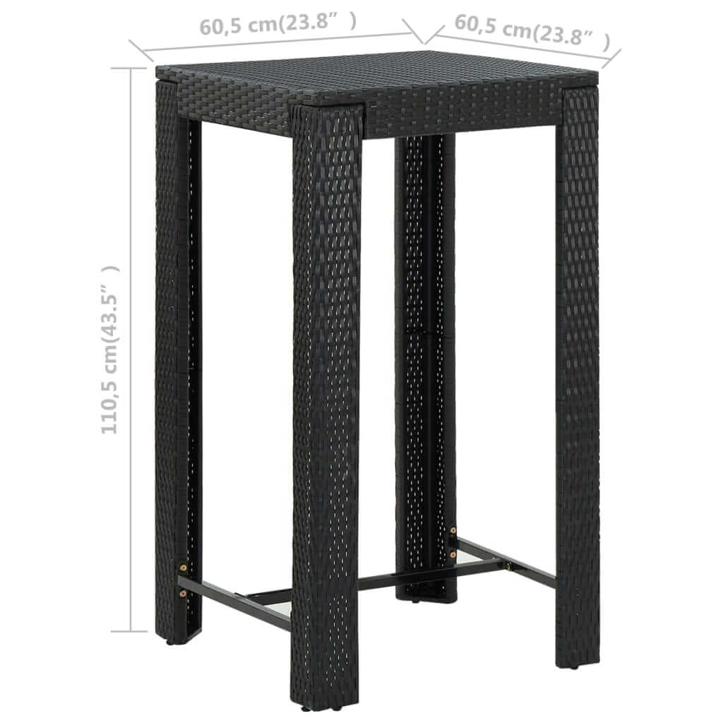 Garden Bar Table 60.5x60.5x110.5 cm Poly Rattan , Furniture -> Outdoor Furniture -> Outdoor Tables