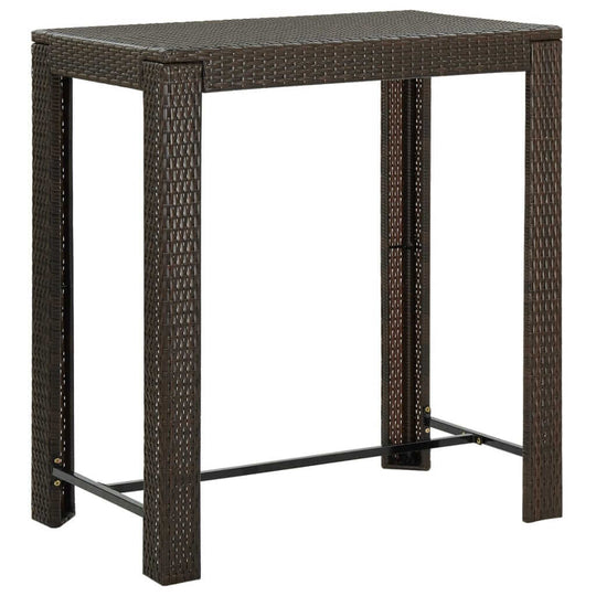 Garden Bar Table 100x60.5x110.5 cm Poly Rattan with a sturdy design for indoor and outdoor use.