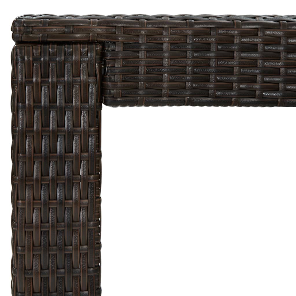 Garden Bar Table 100x60.5x110.5 cm Poly Rattan close-up of durable PE rattan weave design.