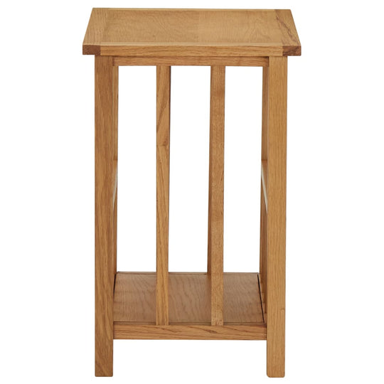 Solid oak wood magazine table 45x35x55 cm, stylish rustic design for home decor and outdoor furniture.