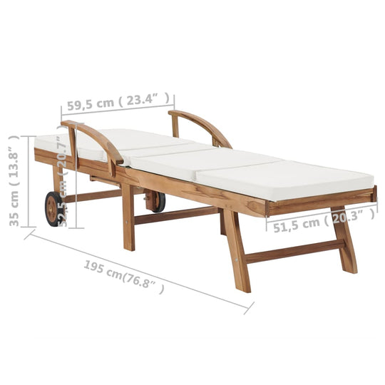 Sun Loungers with Cushions  pcs Solid Teak Wood dimensions and design showcasing rustic charm.