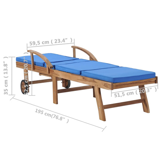 Sun Loungers with Cushions 2 pcs Solid Teak Wood , Outdoor Seating -> Sunloungers , Chairs -,Decor -,Durable,eligant,Furniture -,Home & Garden -,Home Decor,Modern Design,new-305021,Outdoor Furniture -,Outdoor Furniture Sets,Outdoor Seating -,Sunloungers,W