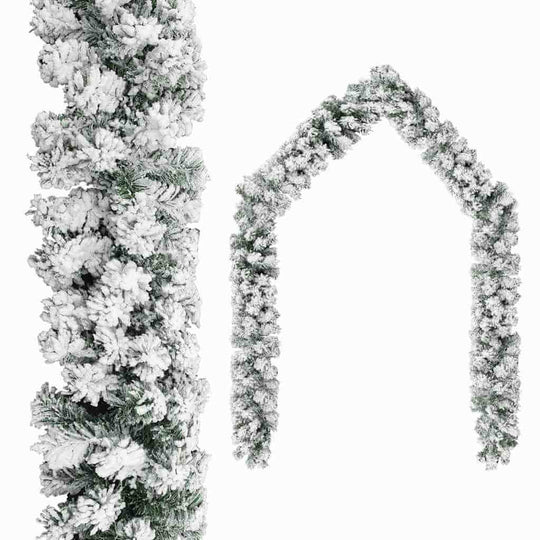 Christmas Garland with Flocked Snow   PVC