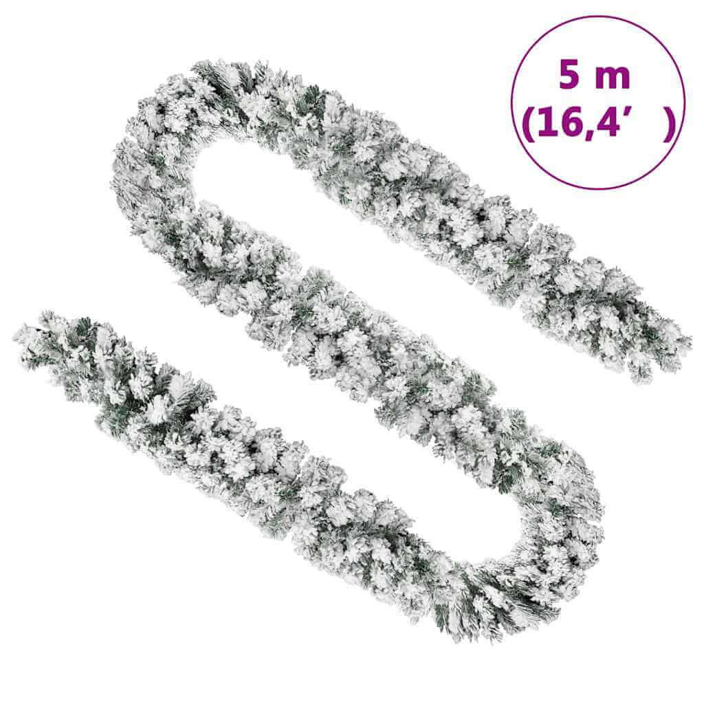 Christmas Garland with Flocked Snow   PVC