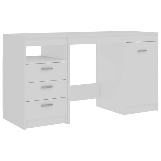 Desk 140x50x76 cm Engineered Wood with 3 drawers and 1 door for ample storage space.