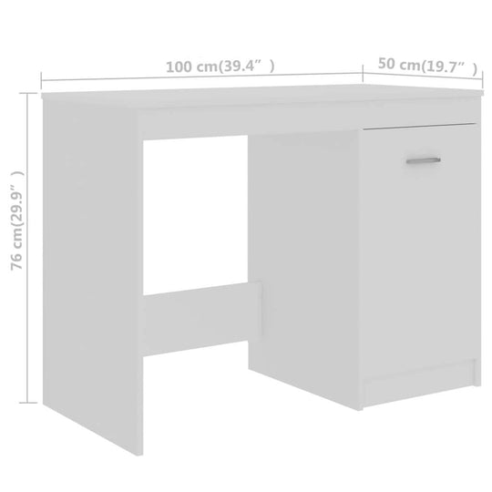 Desk  140x50x76 cm Engineered Wood with storage dimensions for modern workspace.
