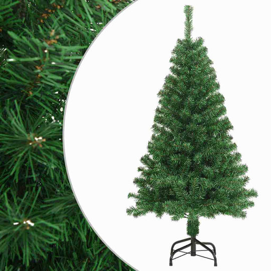 Artificial green Christmas tree with thick branches, 150 cm tall, perfect for festive decorations and creating a holiday atmosphere.