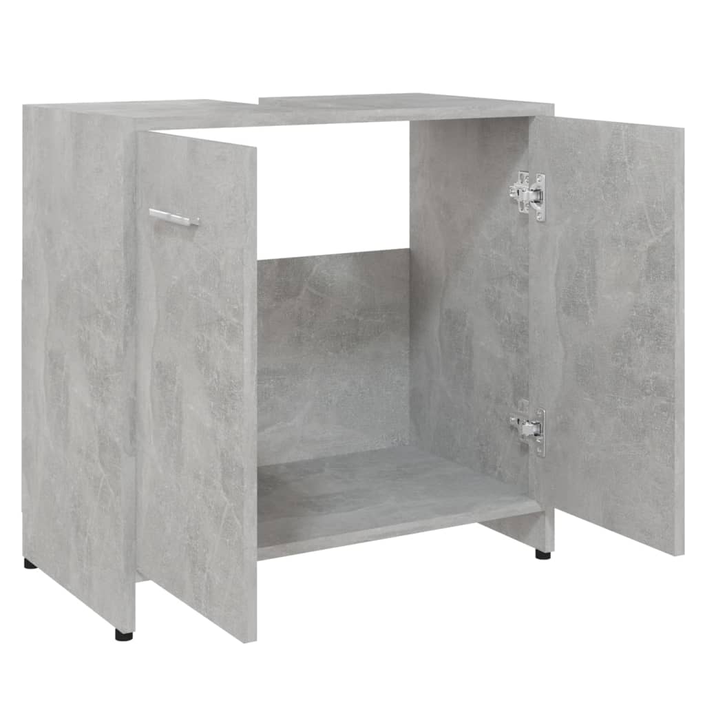 Bathroom Cabinet Concrete Grey 60x33x61 cm Engineered Wood