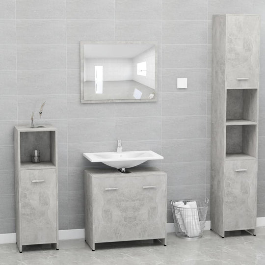 Bathroom Cabinet Concrete Grey 60x33x61 cm Engineered Wood