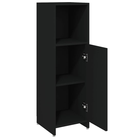 Bathroom Cabinet 30x30x95 cm Engineered Wood , Furniture -> Furniture Sets -> Bathroom Furniture Sets , Bathroom Furniture Sets,black,Cabinets & Storage -,Durable,Furniture -,Furniture Sets -,new-305021,Space-saving,Storage & Organisation -,Storage Cabine