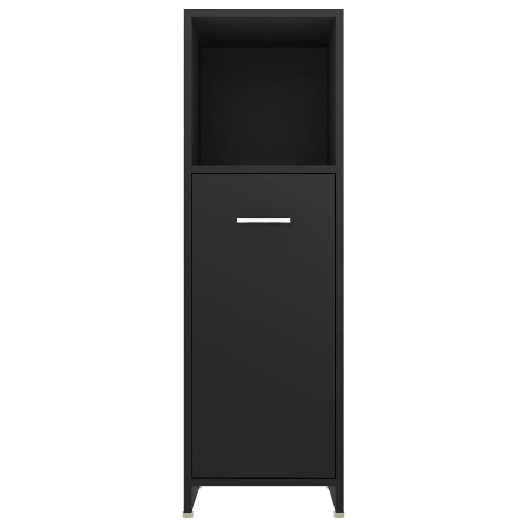 Bathroom Cabinet 30x30x95 cm Engineered Wood , Furniture -> Furniture Sets -> Bathroom Furniture Sets , Bathroom Furniture Sets,black,Cabinets & Storage -,Durable,Furniture -,Furniture Sets -,new-305021,Space-saving,Storage & Organisation -,Storage Cabine