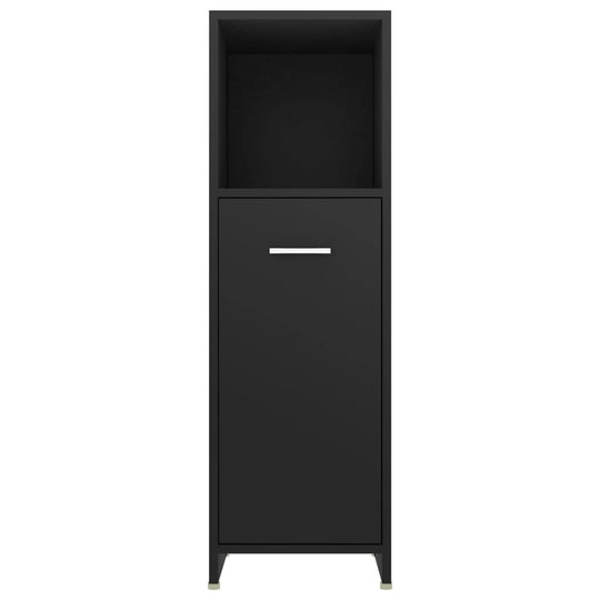 Bathroom Cabinet 30x30x95 cm Engineered Wood , Furniture -> Furniture Sets -> Bathroom Furniture Sets , Bathroom Furniture Sets,black,Cabinets & Storage -,Durable,Furniture -,Furniture Sets -,new-305021,Space-saving,Storage & Organisation -,Storage Cabine