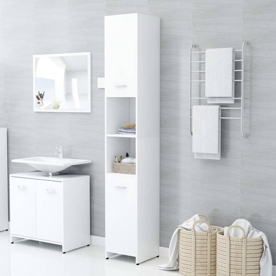 Bathroom Cabinet White 30x30x183.5 cm Engineered Wood