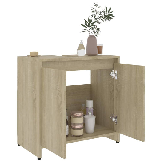 Bathroom Cabinet Sonoma Oak 60x33x61 cm Engineered Wood , Furniture -> Furniture Sets -> Bathroom Furniture Sets , Bathroom Furniture Sets,Durable,eligant,Furniture -,Furniture Sets -,Home & Garden -,Modern Design,new-305021