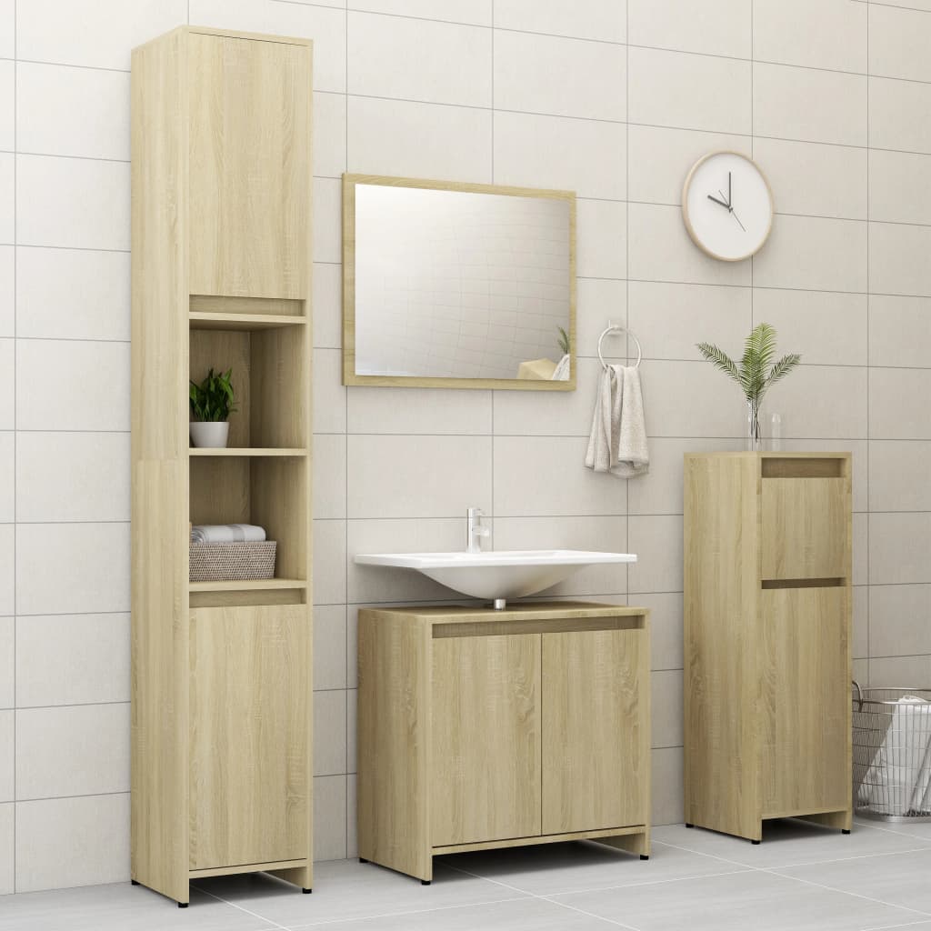 Bathroom Cabinet Sonoma Oak 60x33x61 cm Engineered Wood , Furniture -> Furniture Sets -> Bathroom Furniture Sets , Bathroom Furniture Sets,Durable,eligant,Furniture -,Furniture Sets -,Home & Garden -,Modern Design,new-305021