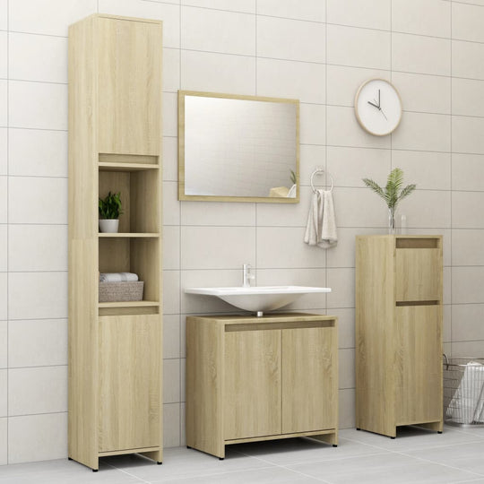 Bathroom Cabinet Sonoma Oak 60x33x61 cm Engineered Wood , Furniture -> Furniture Sets -> Bathroom Furniture Sets , Bathroom Furniture Sets,Durable,eligant,Furniture -,Furniture Sets -,Home & Garden -,Modern Design,new-305021