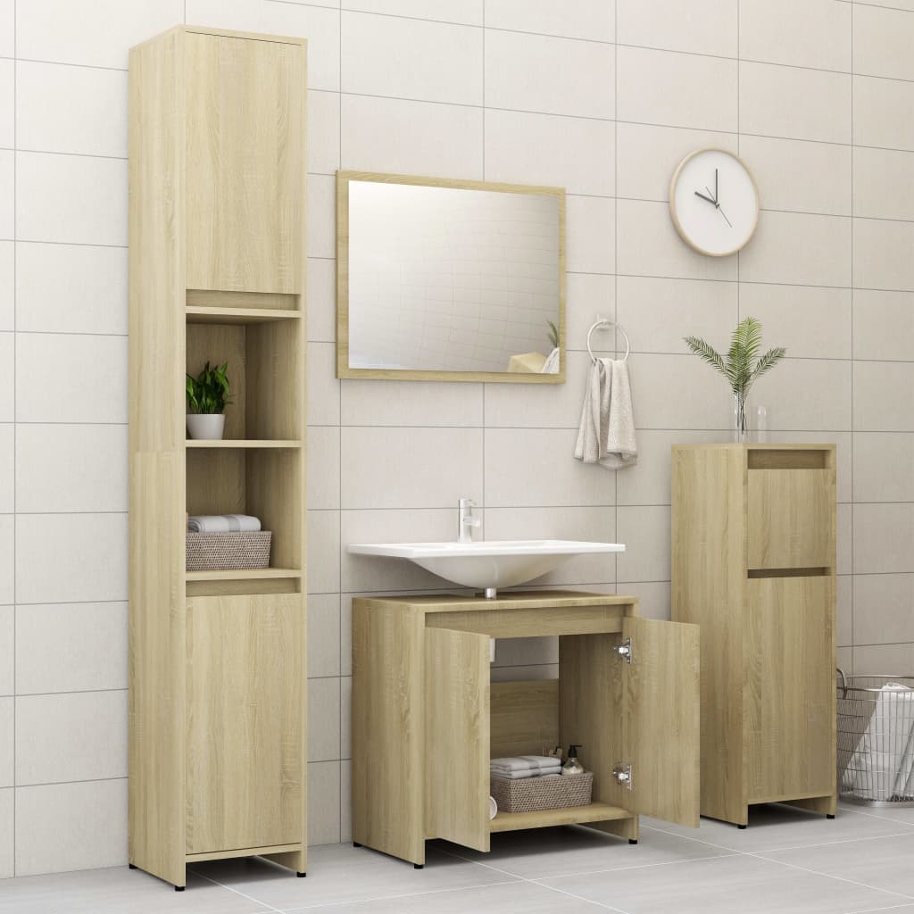 Bathroom Cabinet Sonoma Oak 60x33x61 cm Engineered Wood , Furniture -> Furniture Sets -> Bathroom Furniture Sets , Bathroom Furniture Sets,Durable,eligant,Furniture -,Furniture Sets -,Home & Garden -,Modern Design,new-305021