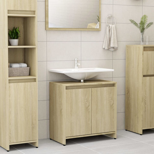 Bathroom Cabinet Sonoma Oak 60x33x61 cm Engineered Wood , Furniture -> Furniture Sets -> Bathroom Furniture Sets , Bathroom Furniture Sets,Durable,eligant,Furniture -,Furniture Sets -,Home & Garden -,Modern Design,new-305021