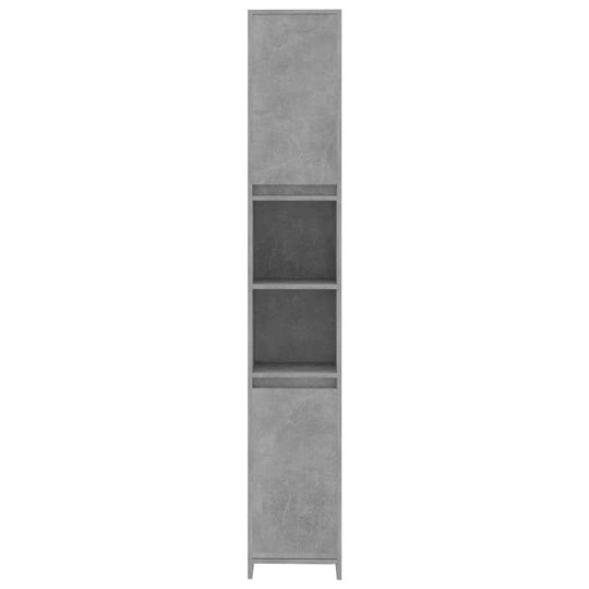 Bathroom cabinet in concrete grey, 30x30x183.5 cm, features 6 compartments and 2 doors for stylish storage solutions.