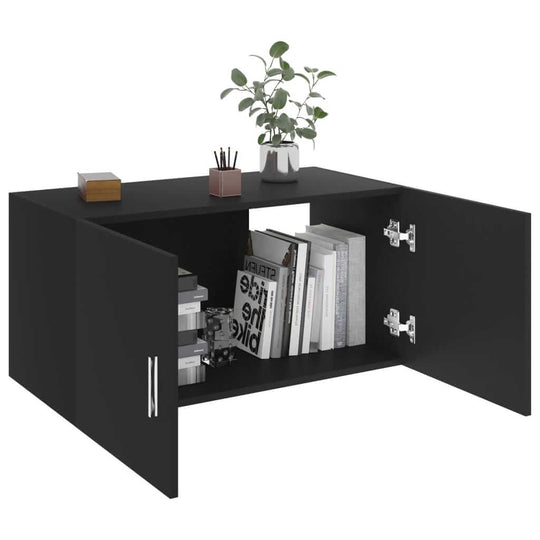 Wall Mounted Cabinet Black 80x39x40 cm Engineered Wood