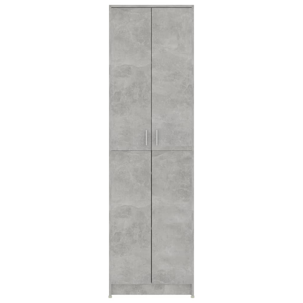 Hallway wardrobe in concrete grey, 55x25x189 cm, engineered wood, featuring 5 compartments for organized storage.