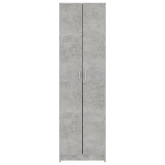 Hallway wardrobe in concrete grey, 55x25x189 cm, engineered wood, featuring 5 compartments for organized storage.