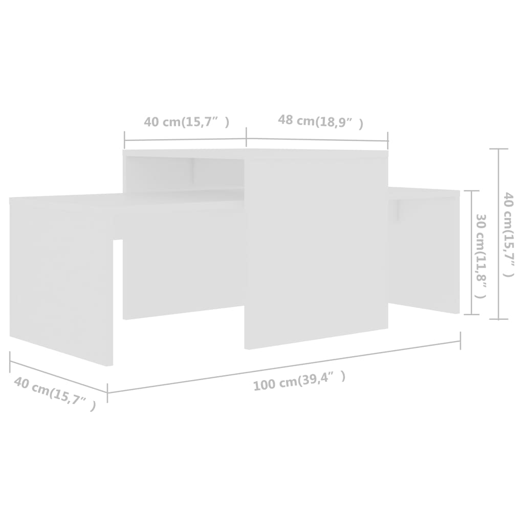 Coffee Table Set 100x48x40 cm Engineered Wood , Tables , Accent Tables -,Coffee Tables,Durable,eligant,Furniture -,Home Furnishings,Modern Design,new-305021,Stylish,Tables -,Wooden Furniture