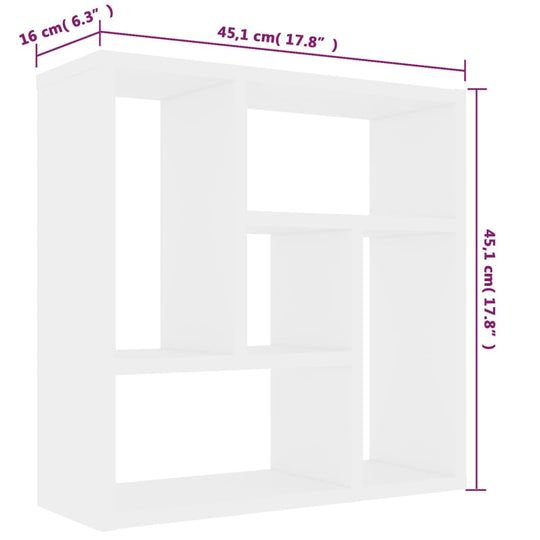 Wall Shelf White 45.1x16x45.1 cm Engineered Wood