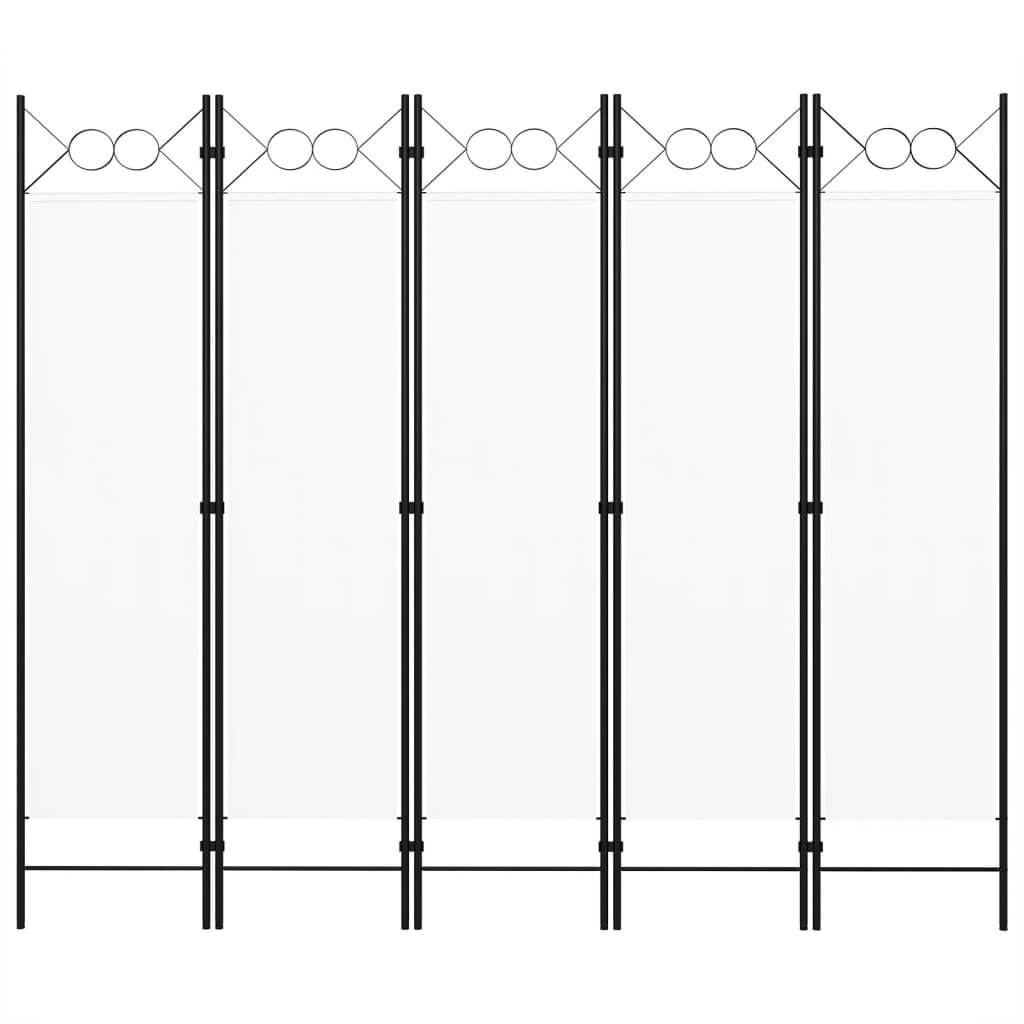 5-Panel Room Divider Cream 200x180 cm , Furniture -> Room Dividers