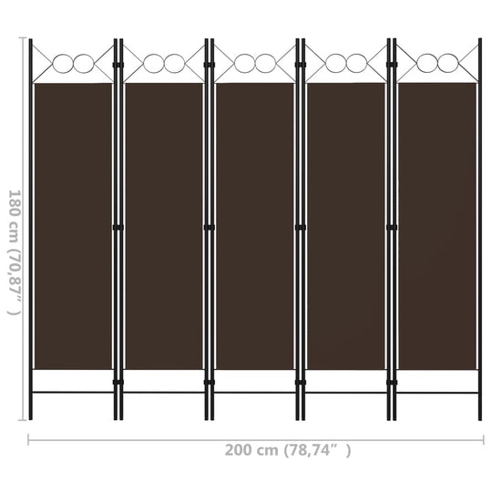 5-Panel Room Divider 200x180 cm Furniture -> Room Dividers