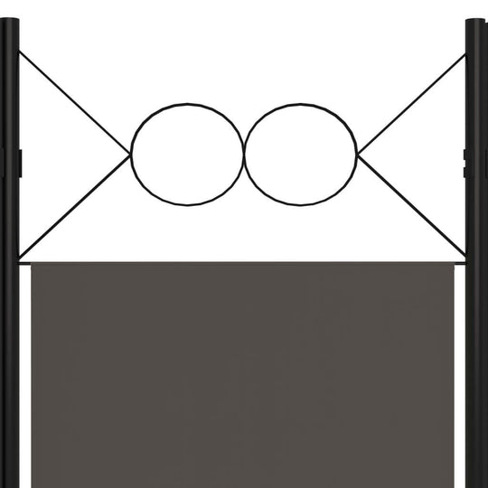 5-panel room divider with circle design top in anthracite, perfect for privacy and decoration in any space.