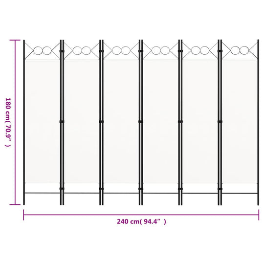 6-panel room divider with circle 🎨 design, perfect for outdoor furniture, patio, home privacy, and garden lounge set, measuring 240x180 cm.