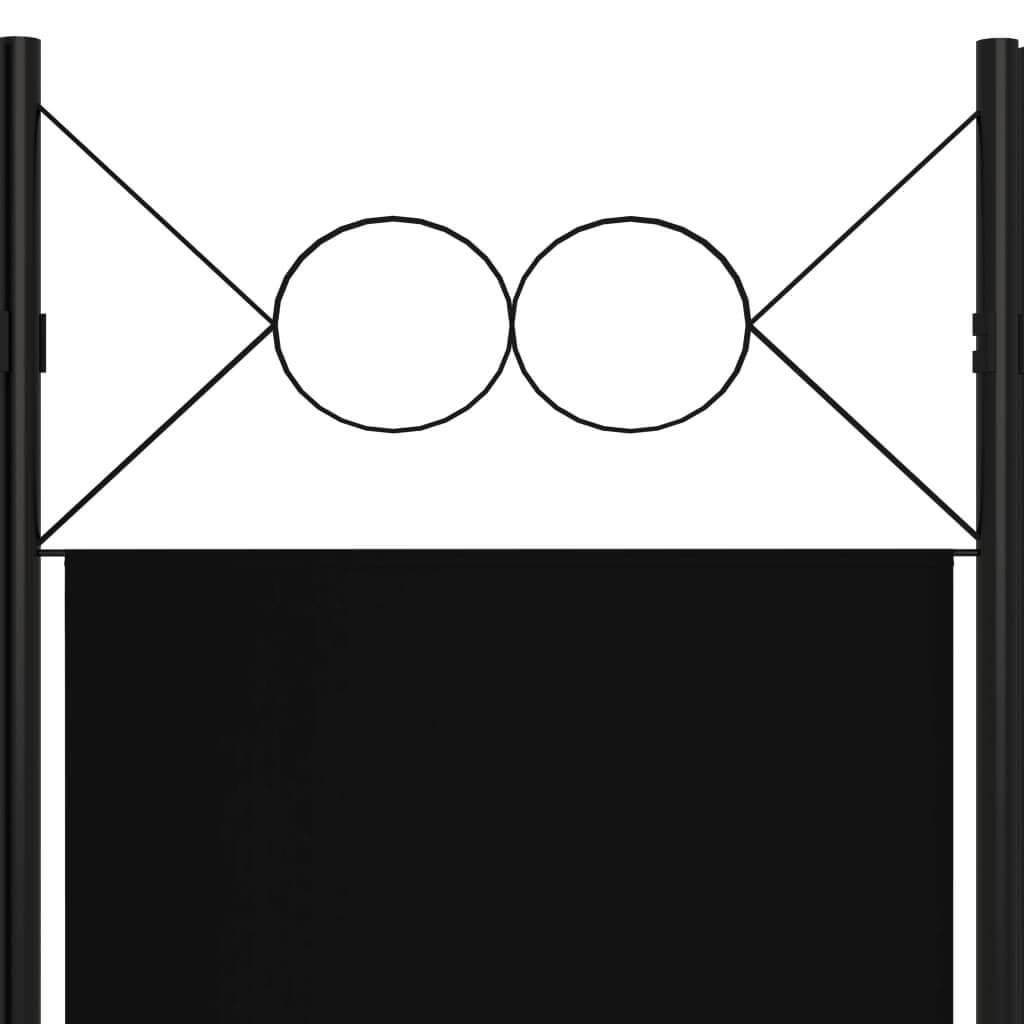 6-Panel Room Divider Black 240x180 cm