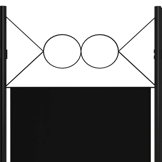 6-Panel Room Divider Black 240x180 cm