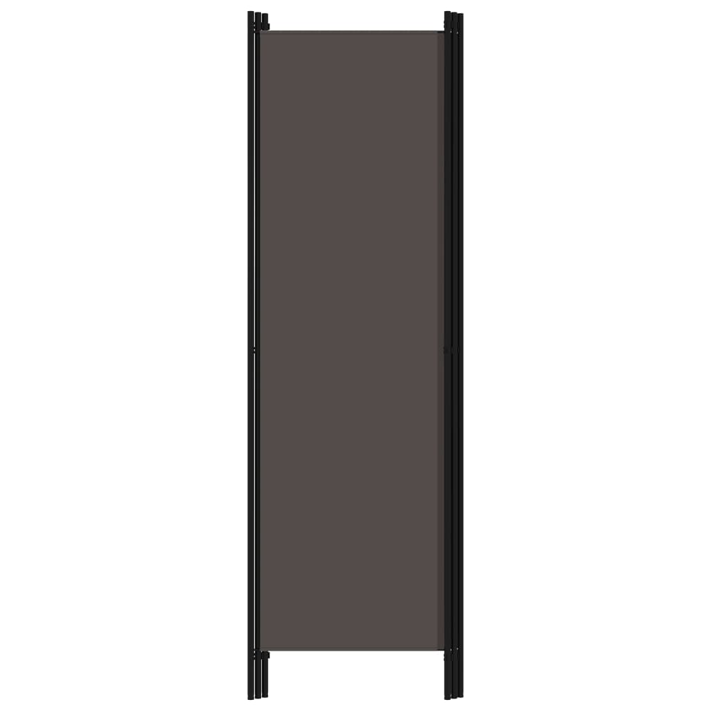 3-panel anthracite room divider with fabric screen and powder-coated iron frame, ideal for privacy and decoration.