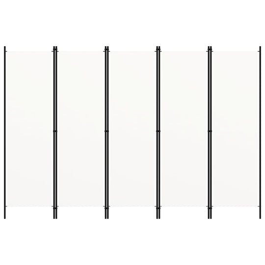 5-Panel Room Divider White 250x180 cm