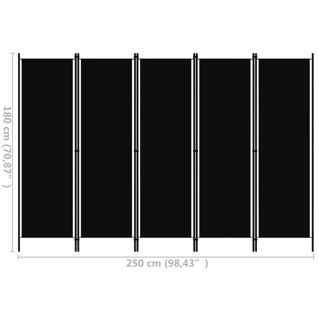 5-Panel Room Divider 250x180 cm , Furniture -> Room Dividers