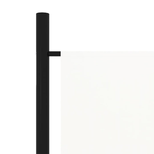 Detail of the frame of the 6-Panel Room Divider 300x180 cm showing the black powder-coated iron support.