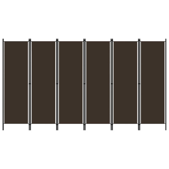 6-Panel Room Divider Brown 300x180 cm