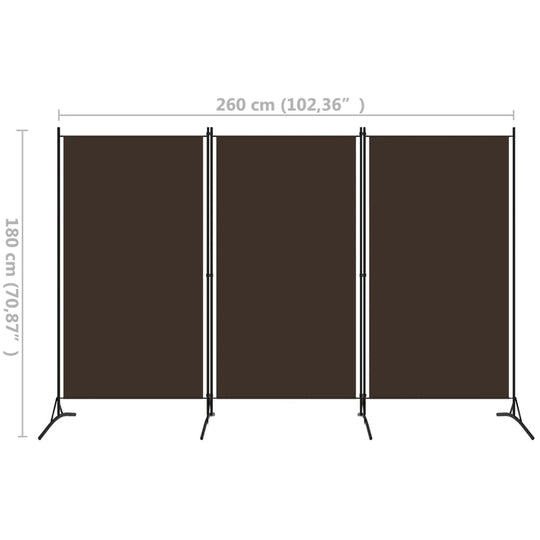 3-Panel Room Divider 260x180 cm , Furniture -> Room Dividers