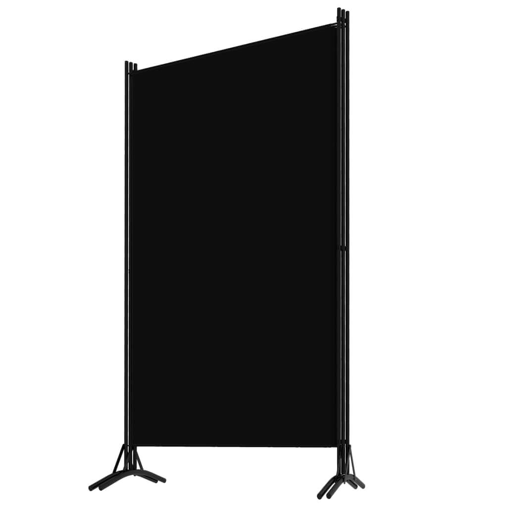 Freestanding 3-panel black room divider, lightweight with a powder-coated iron frame, ideal for privacy and decoration.