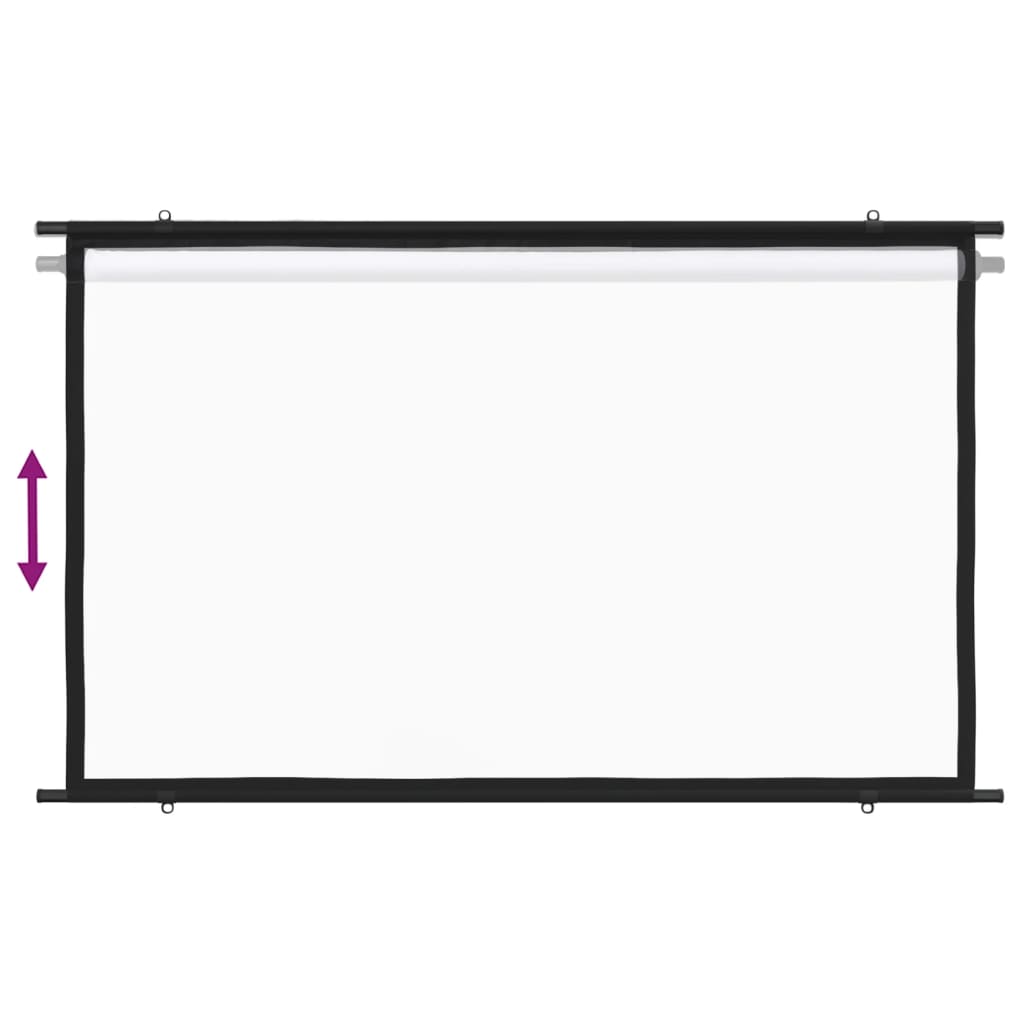 100" 16:9 projection screen with durable iron housing and matte white viewing surface for presentations and home theatre use.