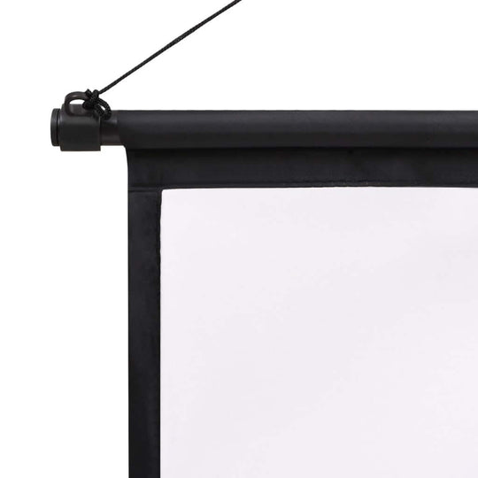 Close-up of a black border on a projection screen, highlighting high-quality fabric for clear image display.