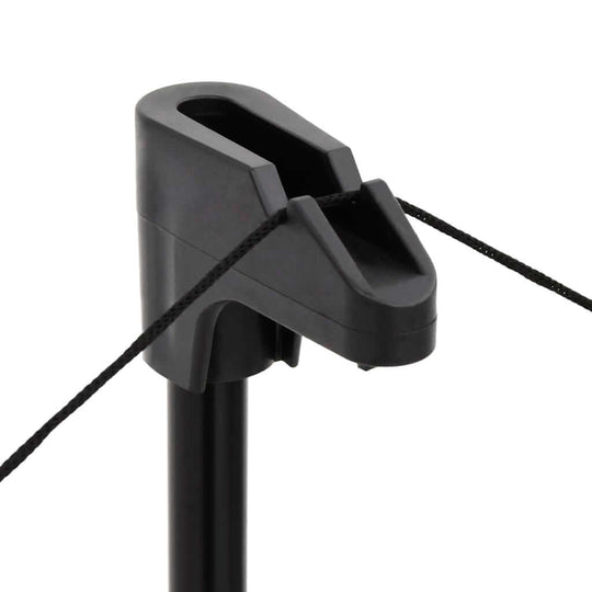 Close-up of the tripod projection screen connector with adjustable rope for easy setup and stability.