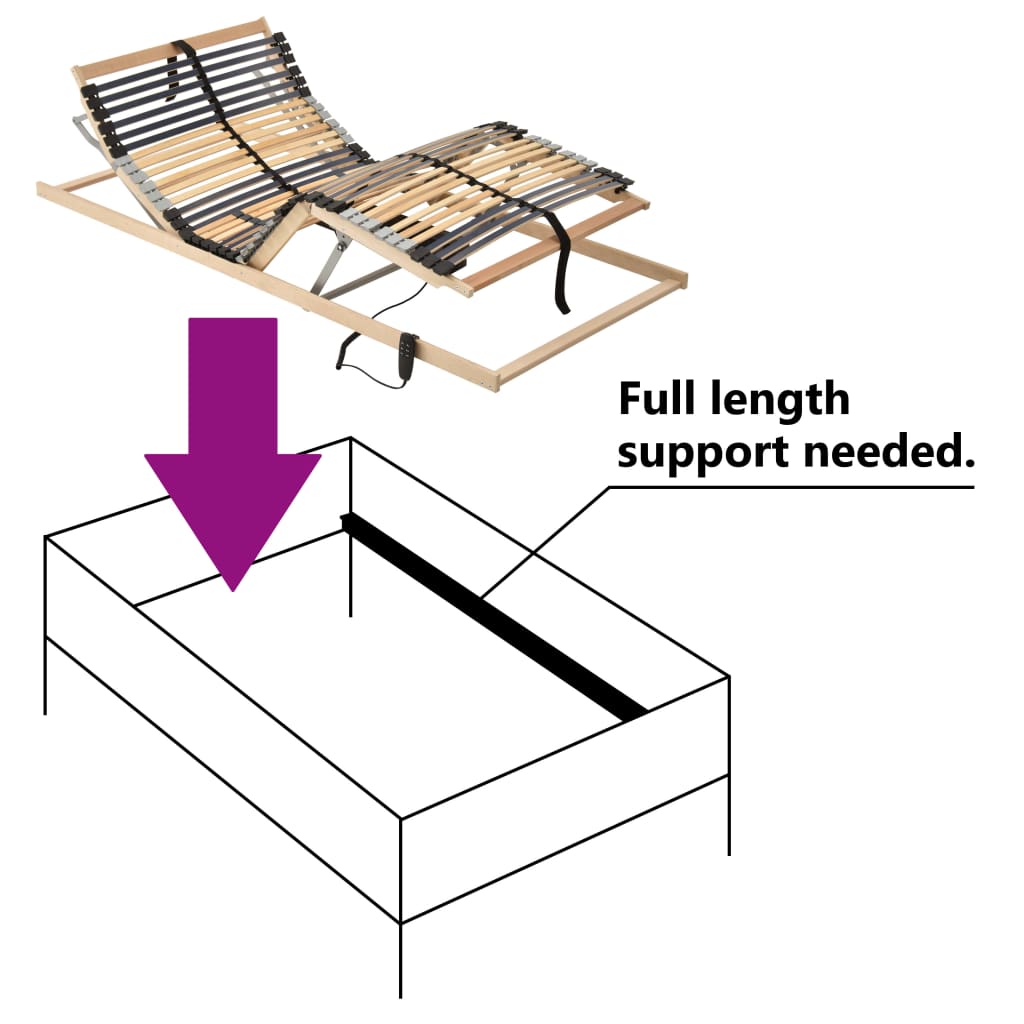 Electrical Slatted Bed Base without Mattress with 7 Zones 90x200cm