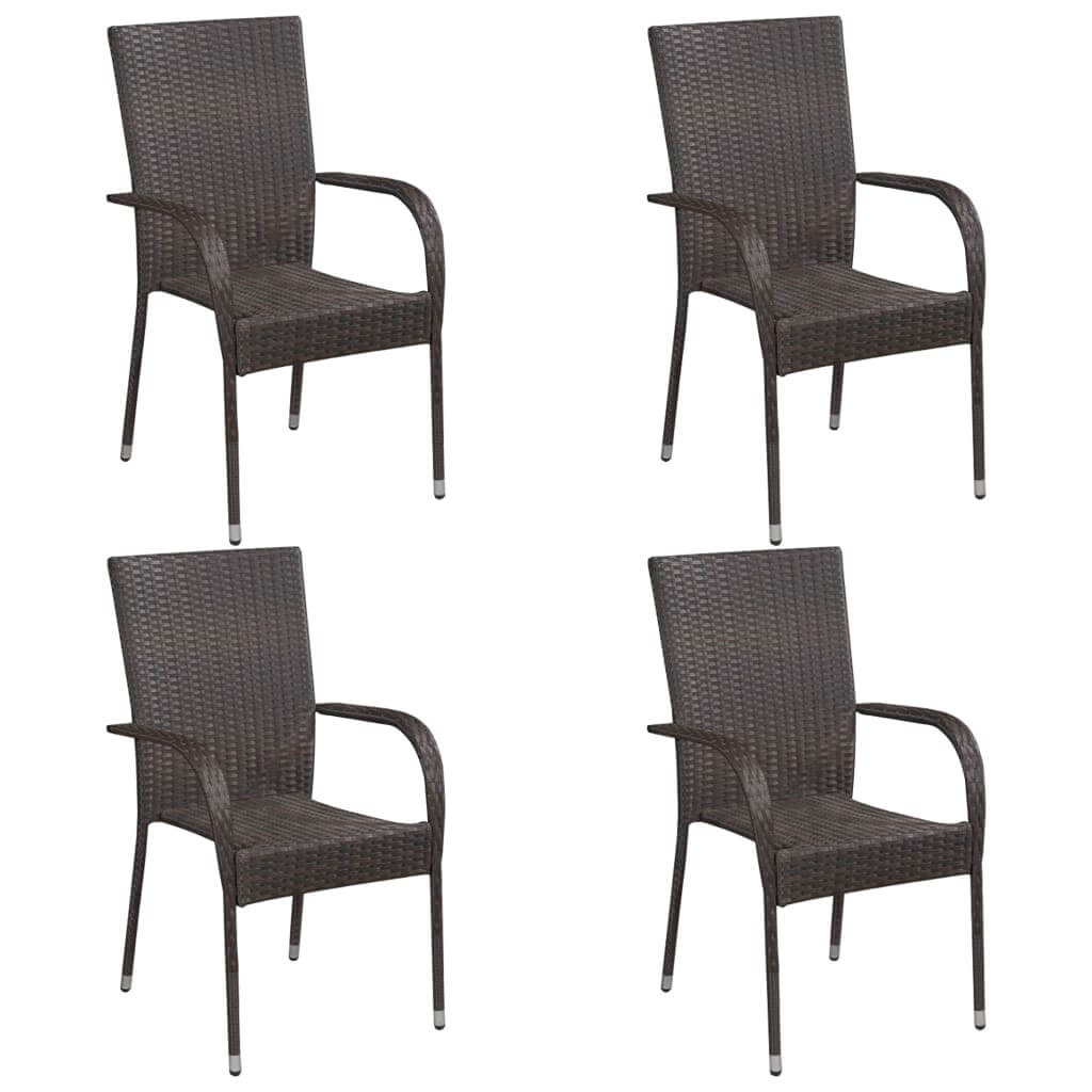 Stackable Outdoor Chairs 4 pcs Poly Rattan , Furniture -> Outdoor Furniture -> Outdoor Seating -> Outdoor Chairs