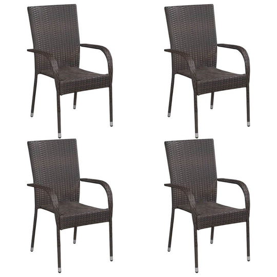 Stackable Outdoor Chairs 4 pcs Poly Rattan , Furniture -> Outdoor Furniture -> Outdoor Seating -> Outdoor Chairs