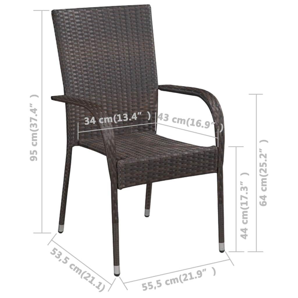 Stackable Outdoor Chairs 4 pcs Poly Rattan , Furniture -> Outdoor Furniture -> Outdoor Seating -> Outdoor Chairs