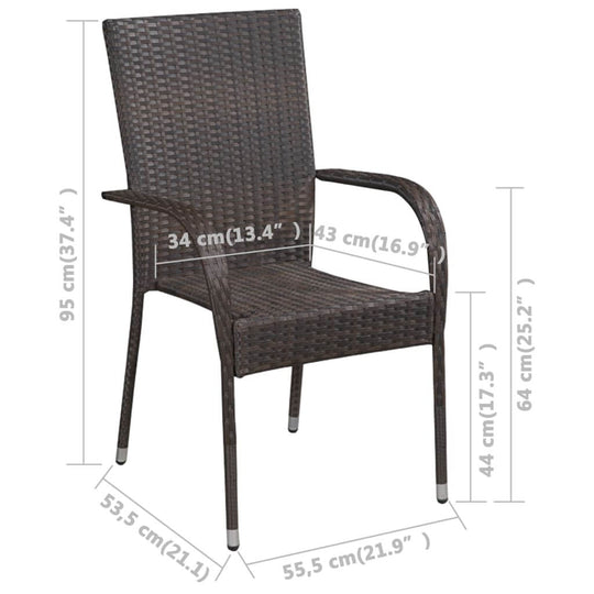 Stackable Outdoor Chairs 4 pcs Poly Rattan , Furniture -> Outdoor Furniture -> Outdoor Seating -> Outdoor Chairs