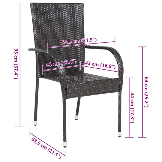 VidaXL Stackable Outdoor Chairs 4 pcs Poly Rattan
